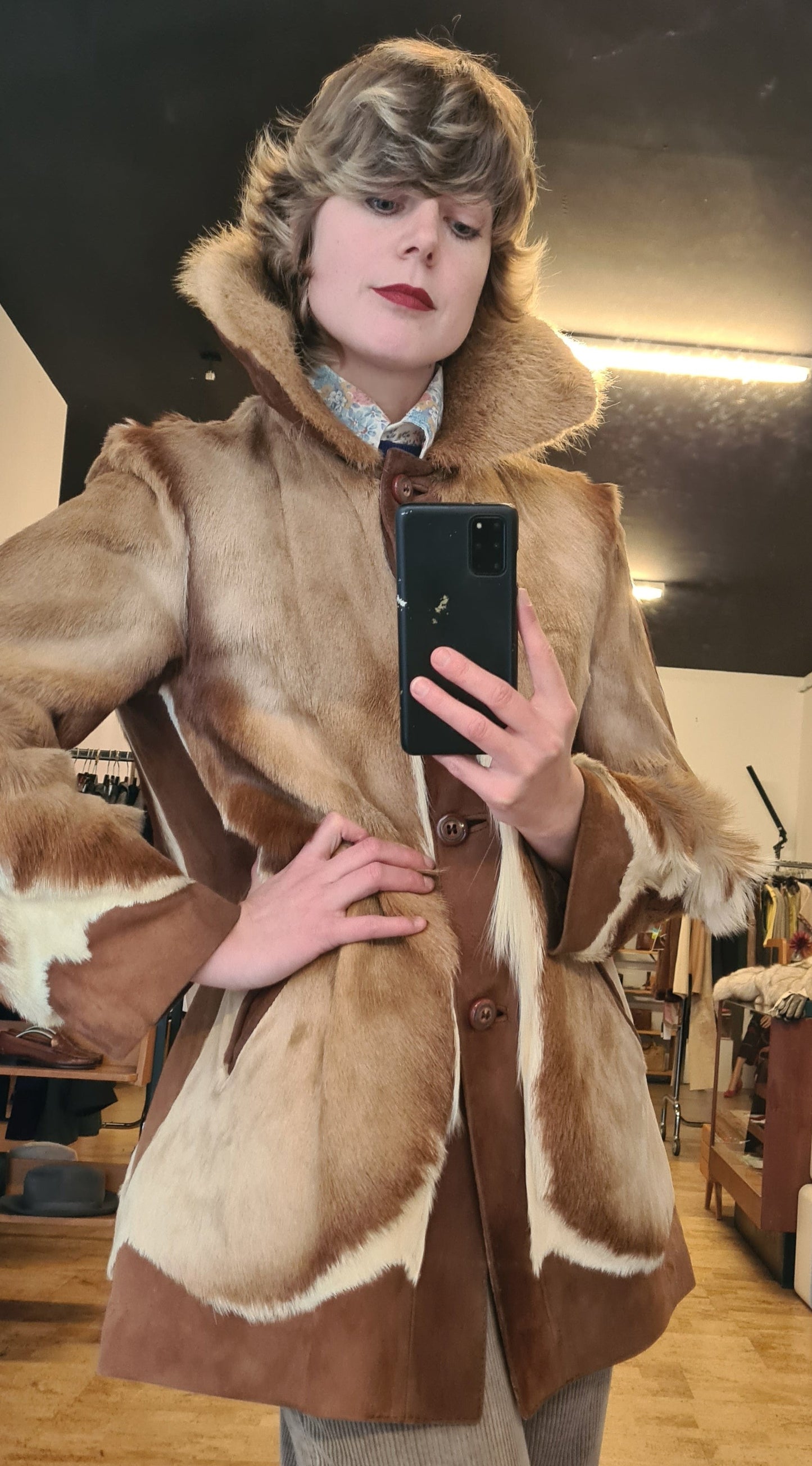 Impala fur coat 1970s M