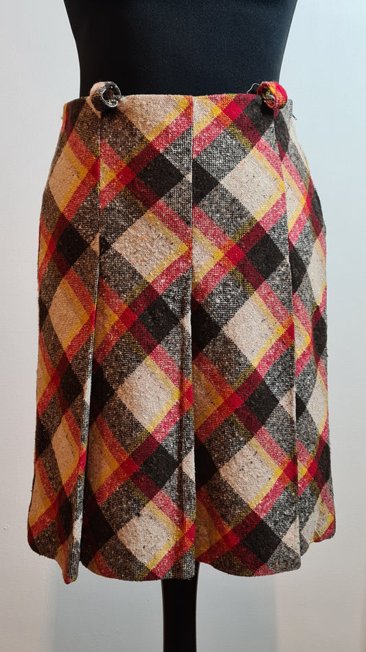 Skirt checked 70s S / M