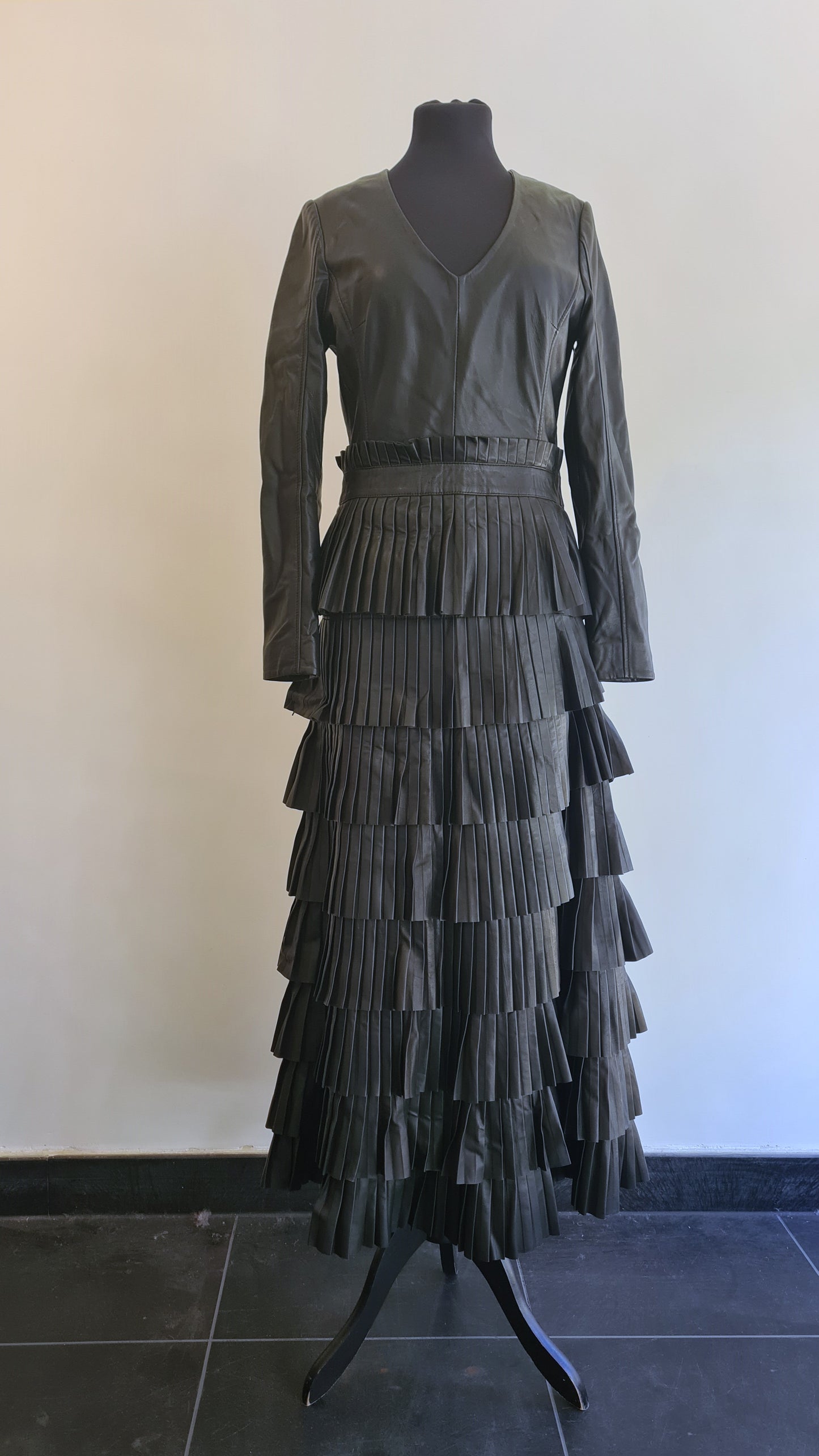 Maxi dress lambskin | S