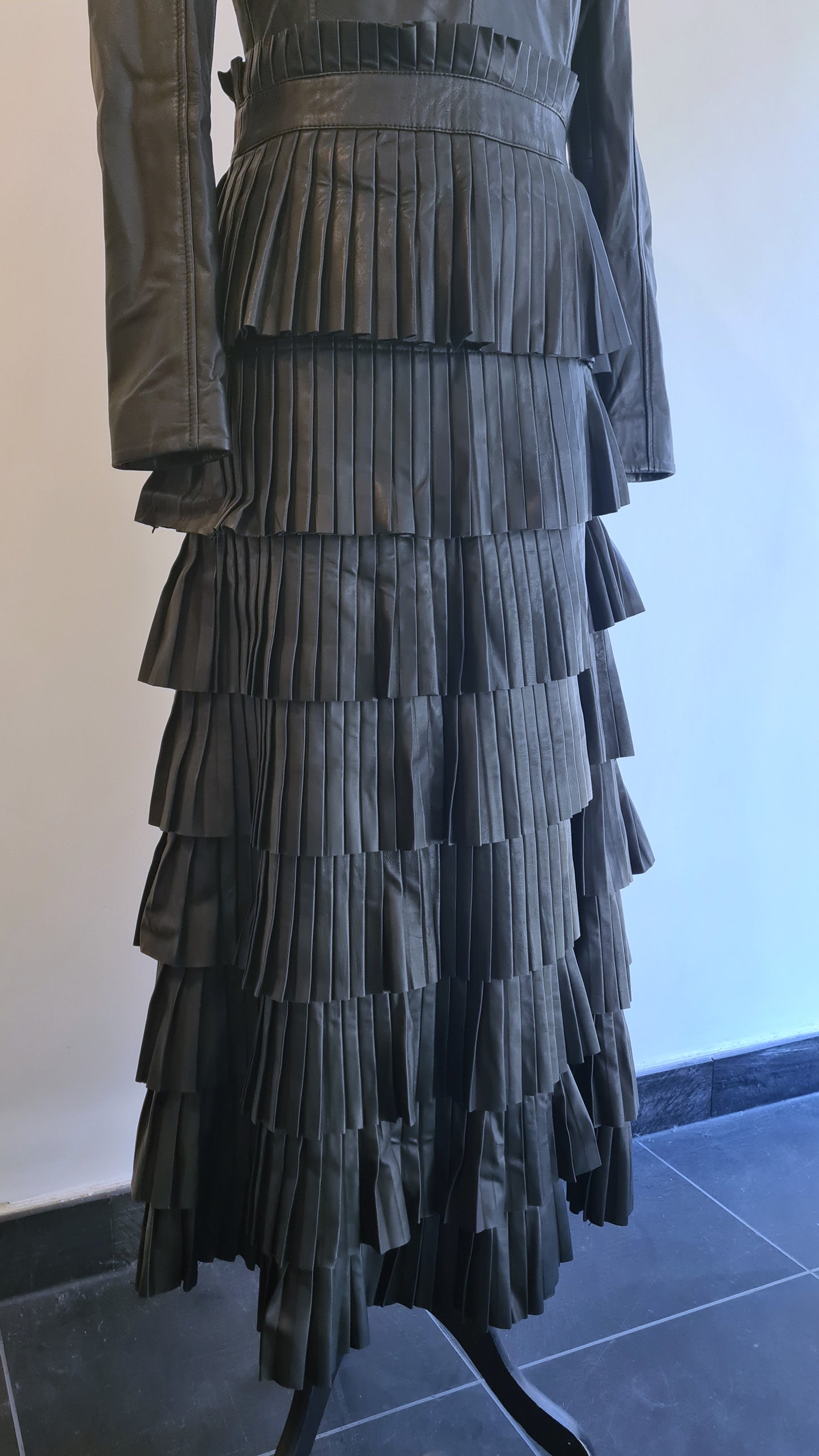 Maxi dress lambskin | S