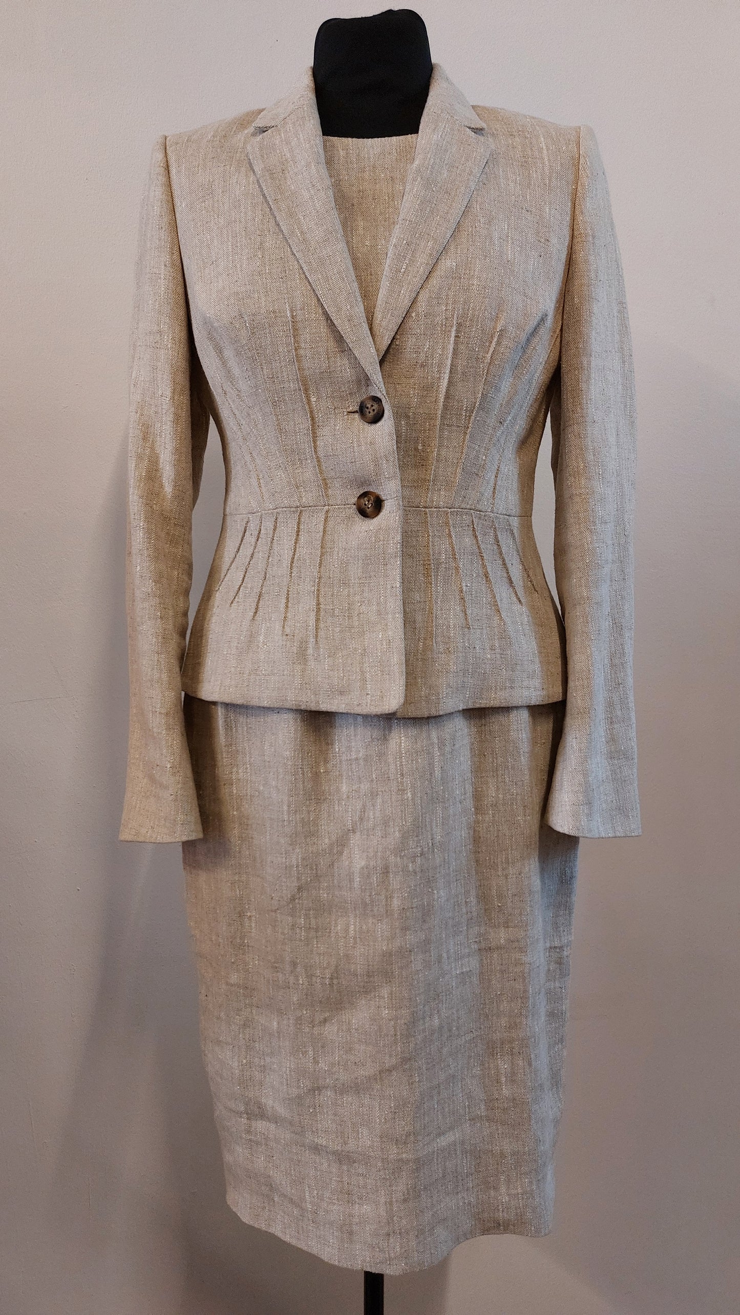 Hobbs London Linnen deux piece | Jurk en colbert 36