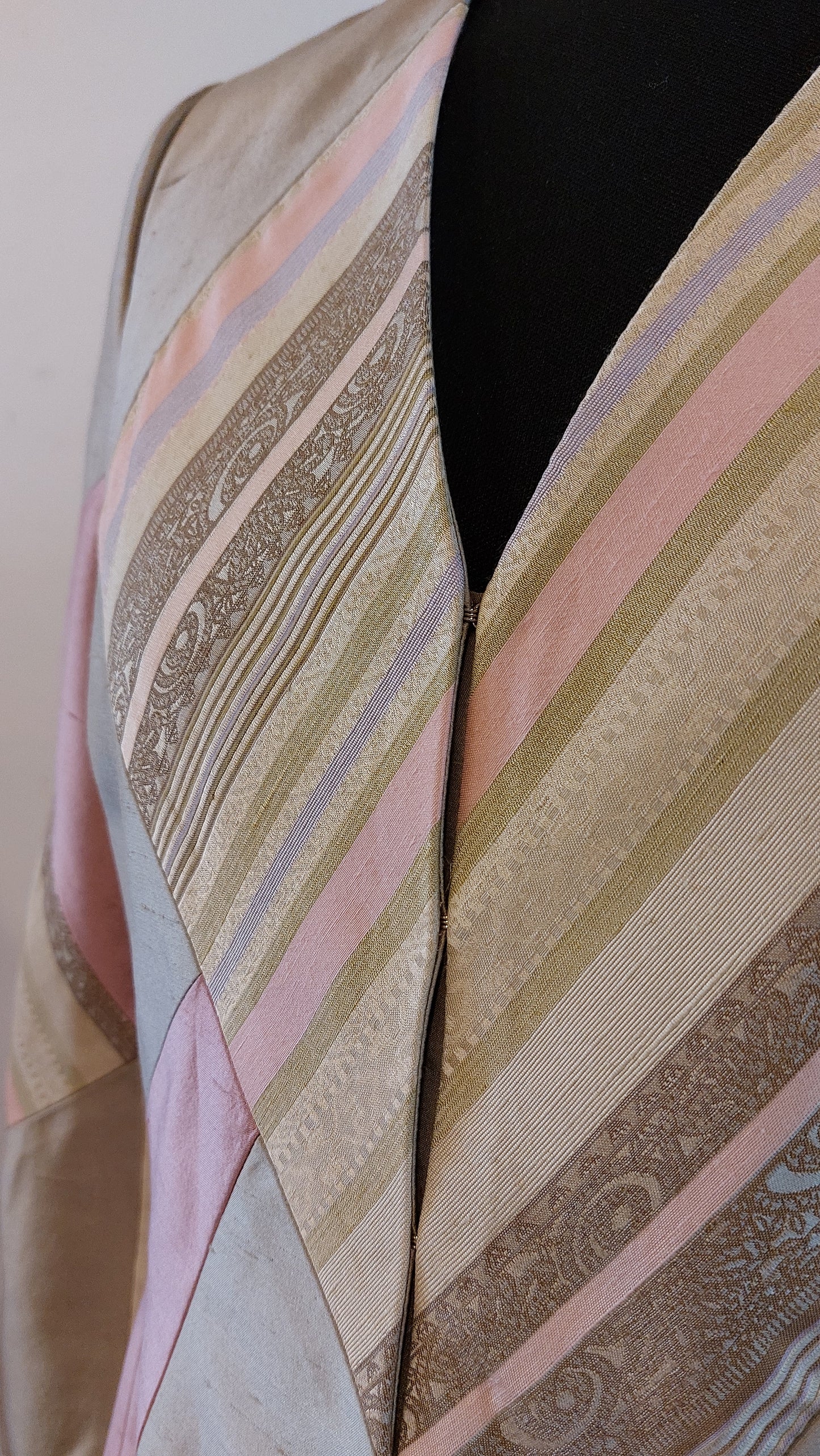 Broek pak van zijde | oudroze | L