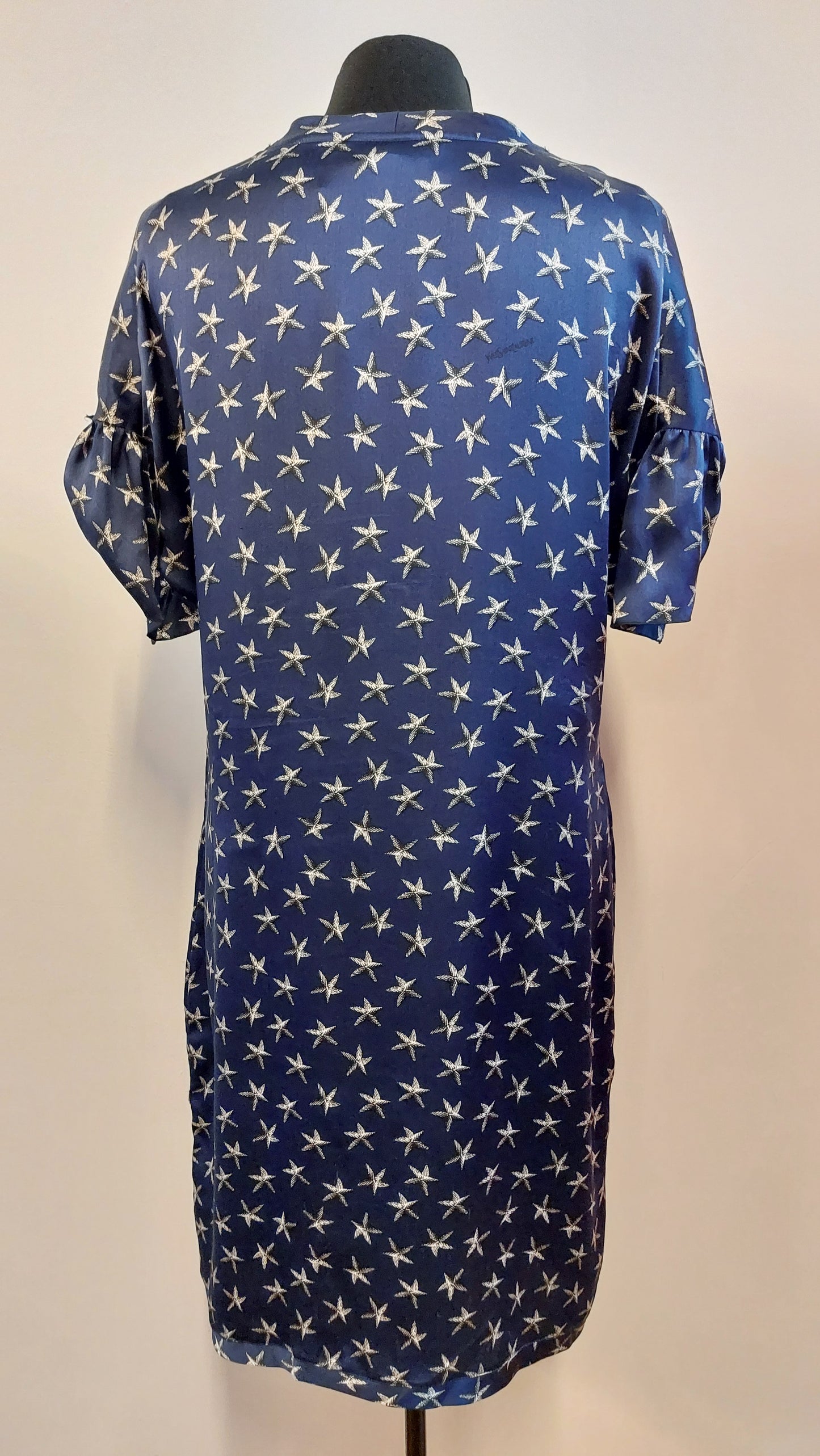 Yves Saint Laurent Marine zijden jurk | L / XL