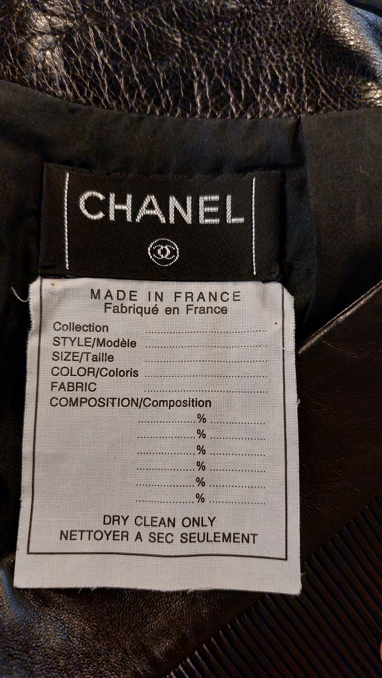 Chanel zwarte kalfsleren rok | Leer | Maat S / M