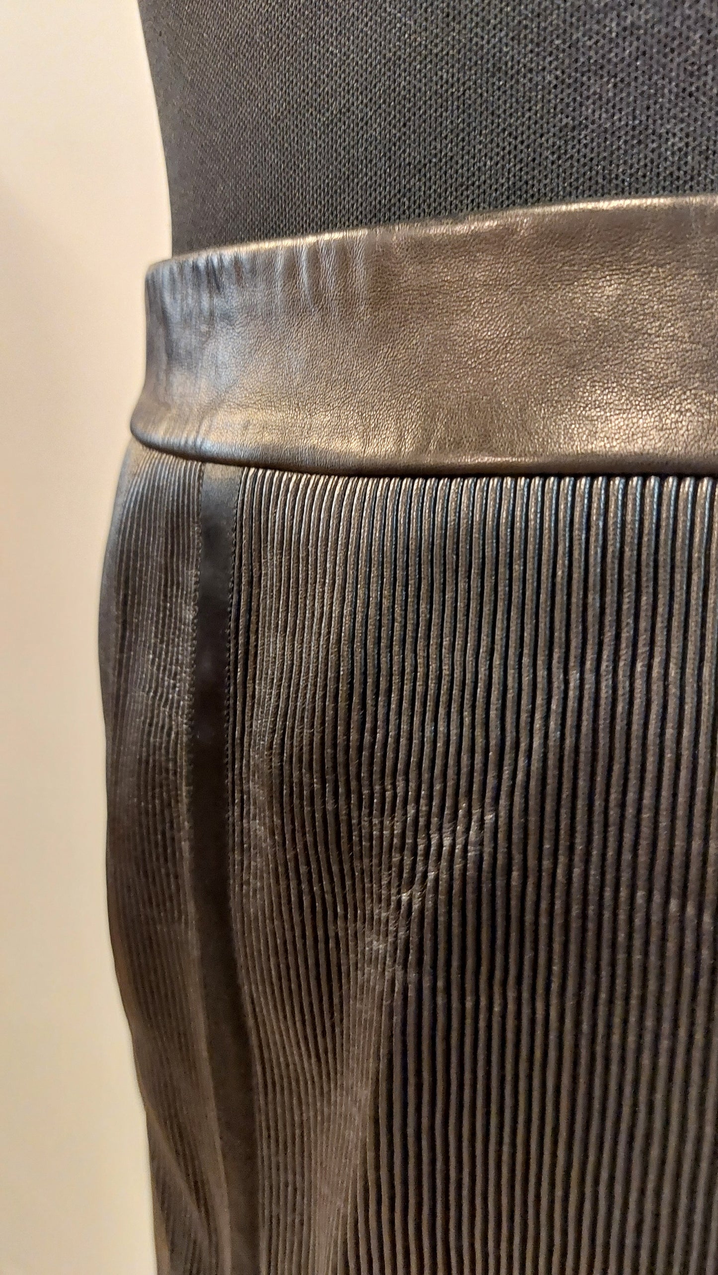 Chanel zwarte kalfsleren rok | Leer | Maat S / M