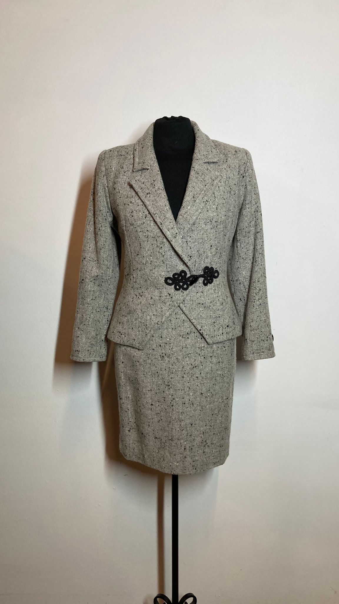 Mantelpak Yves Saint Laurent | Grijs gemeleerde wol | S