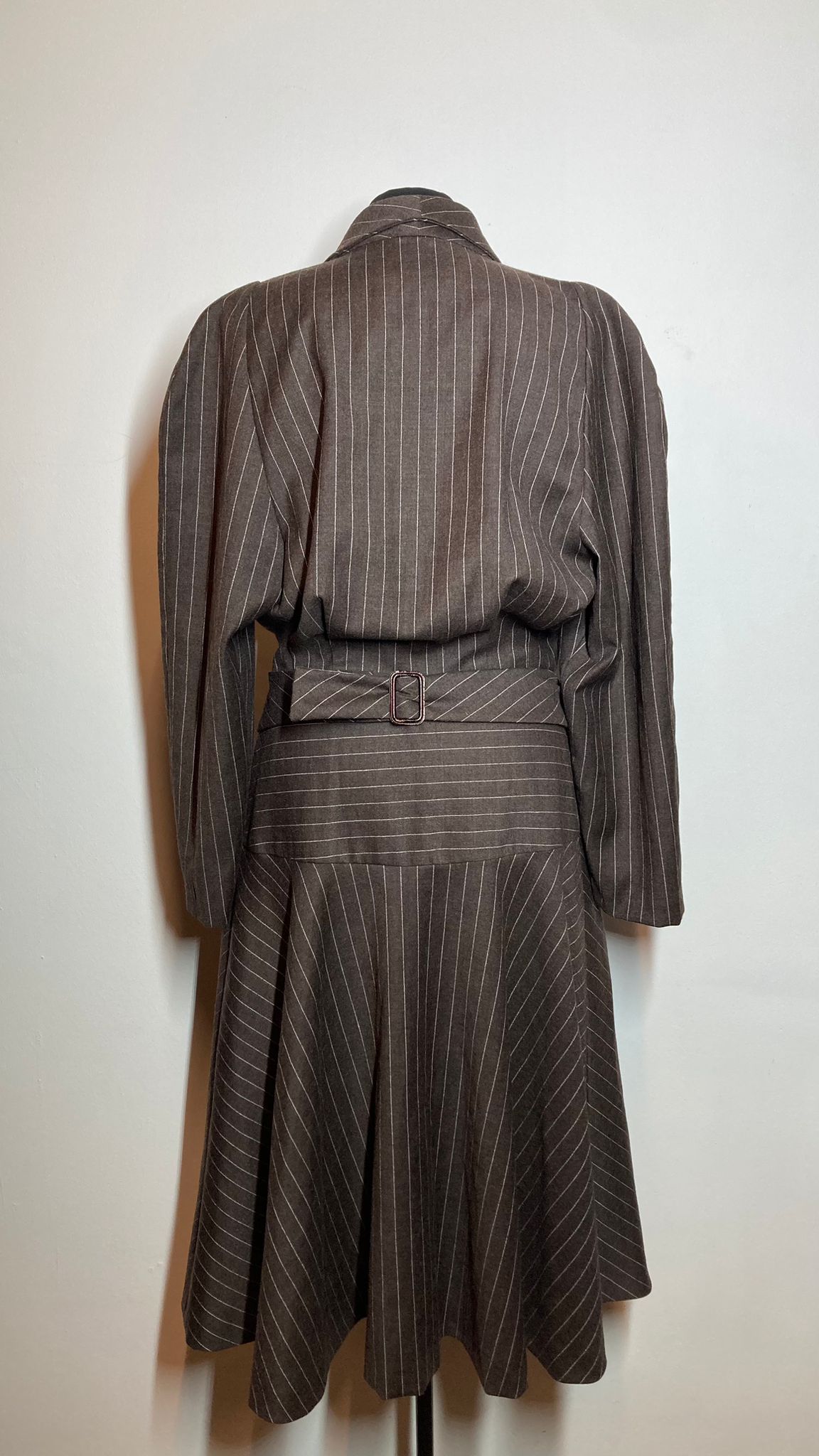 Jaren 80 krijtstreep wollen jurk | M/L