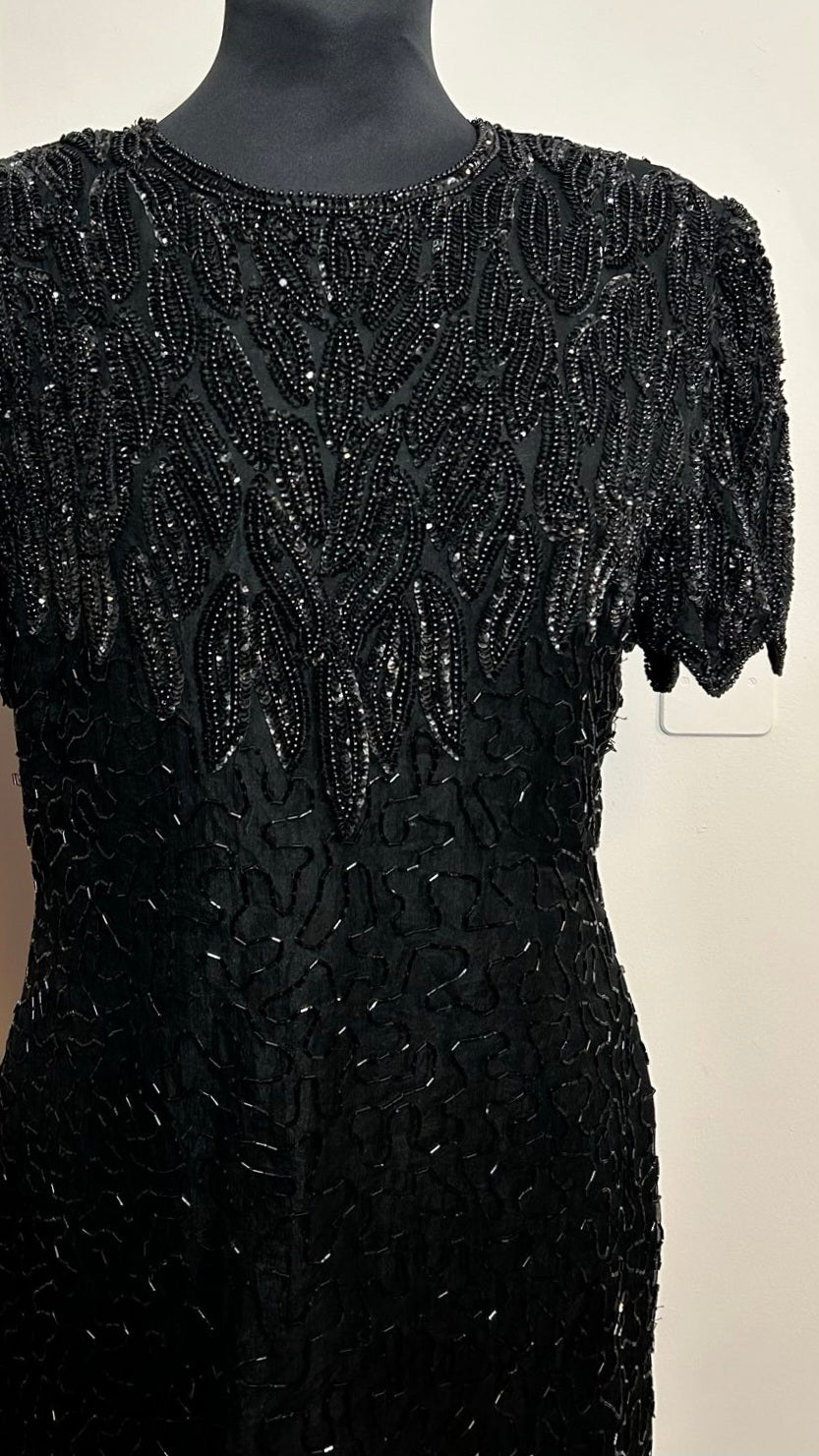 Jurk zwart pailetten | Zijde | L