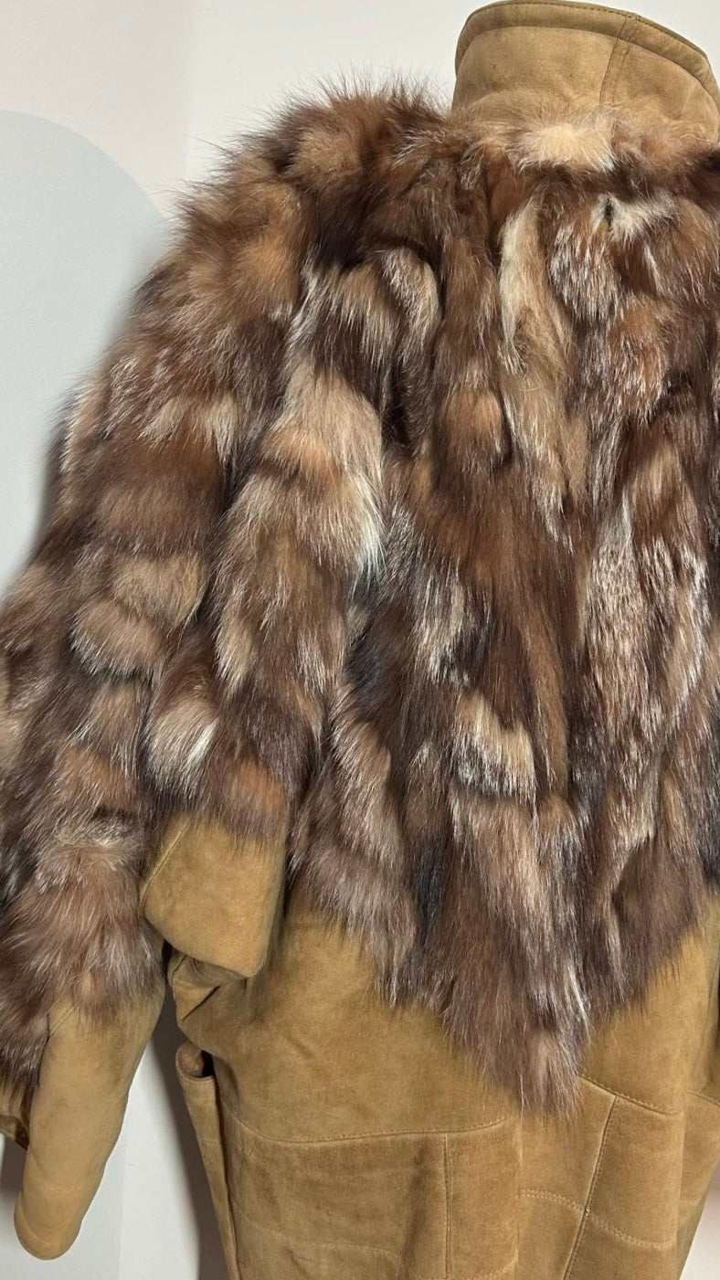 Jas bont / suede / gevoerd | Jaren 80 | L