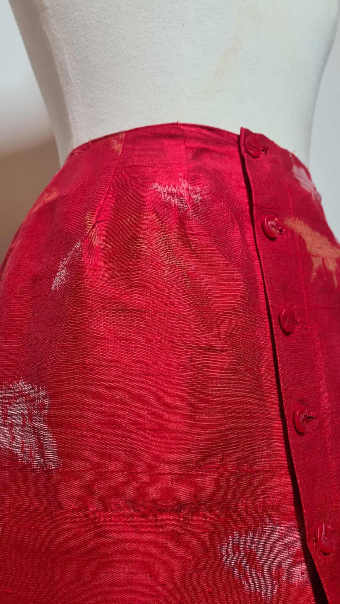 Maxirok poederrood | Ruwe zijde | M