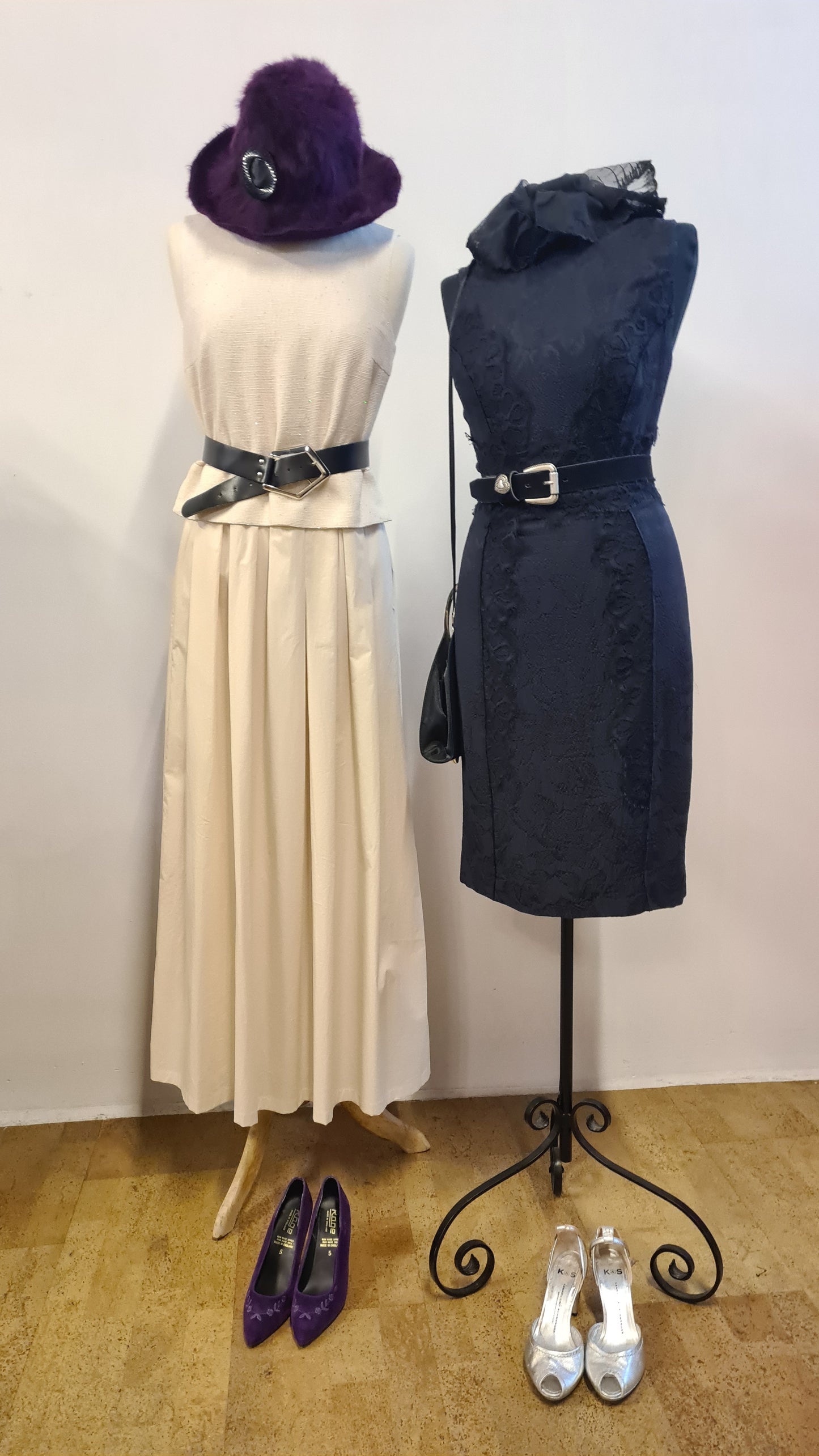 Jurk zwart met kant | Design Carolina Herrera | Zijde | Maat 36