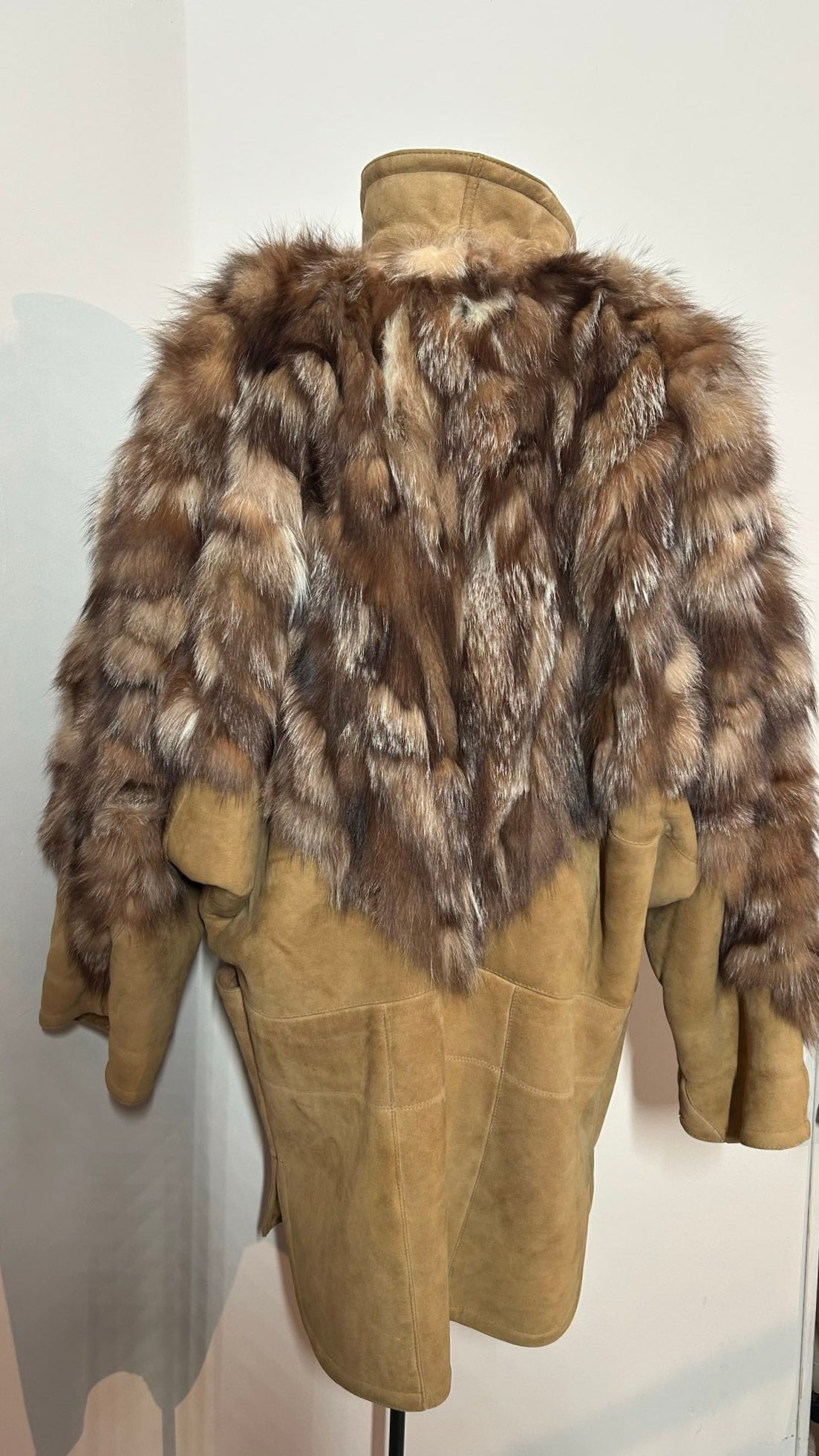 Jas bont / suede / gevoerd | Jaren 80 | L