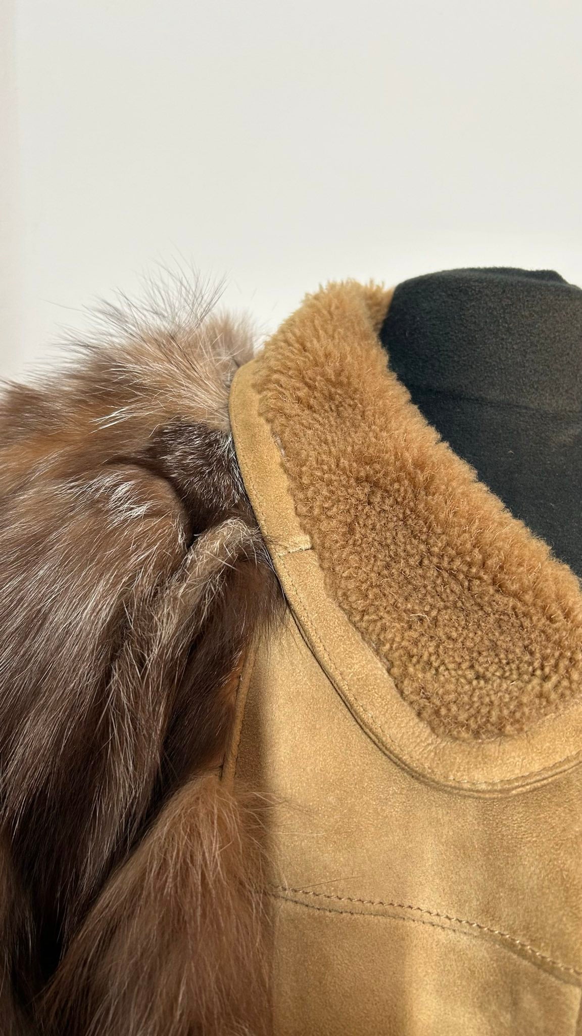 Jas bont / suede / gevoerd | Jaren 80 | L