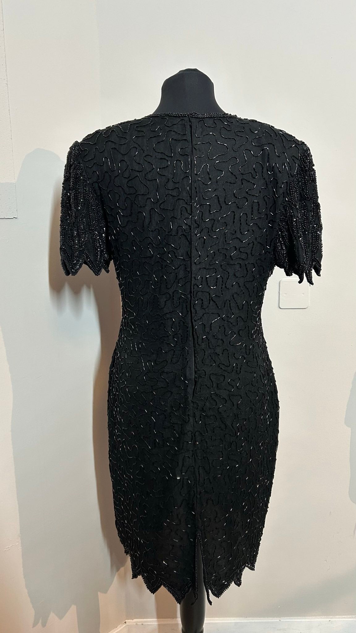 Jurk zwart pailetten | Zijde | L