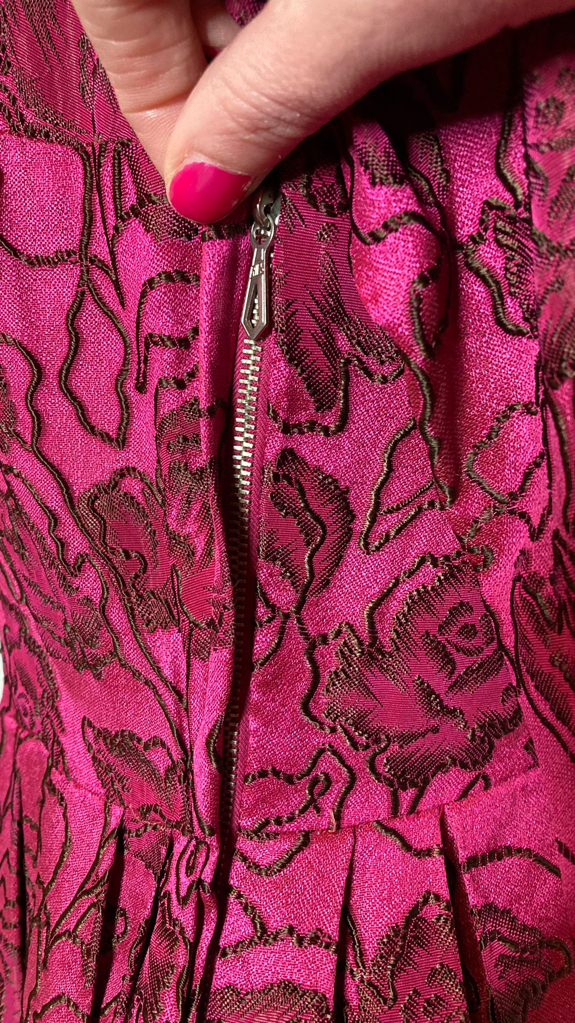 Fuchsia roze jaren 50/60 jurk | S