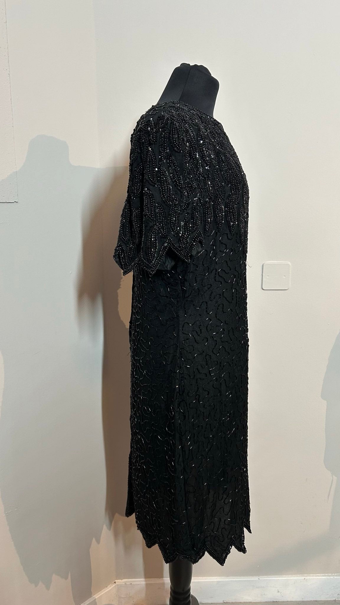 Jurk zwart pailetten | Zijde | L