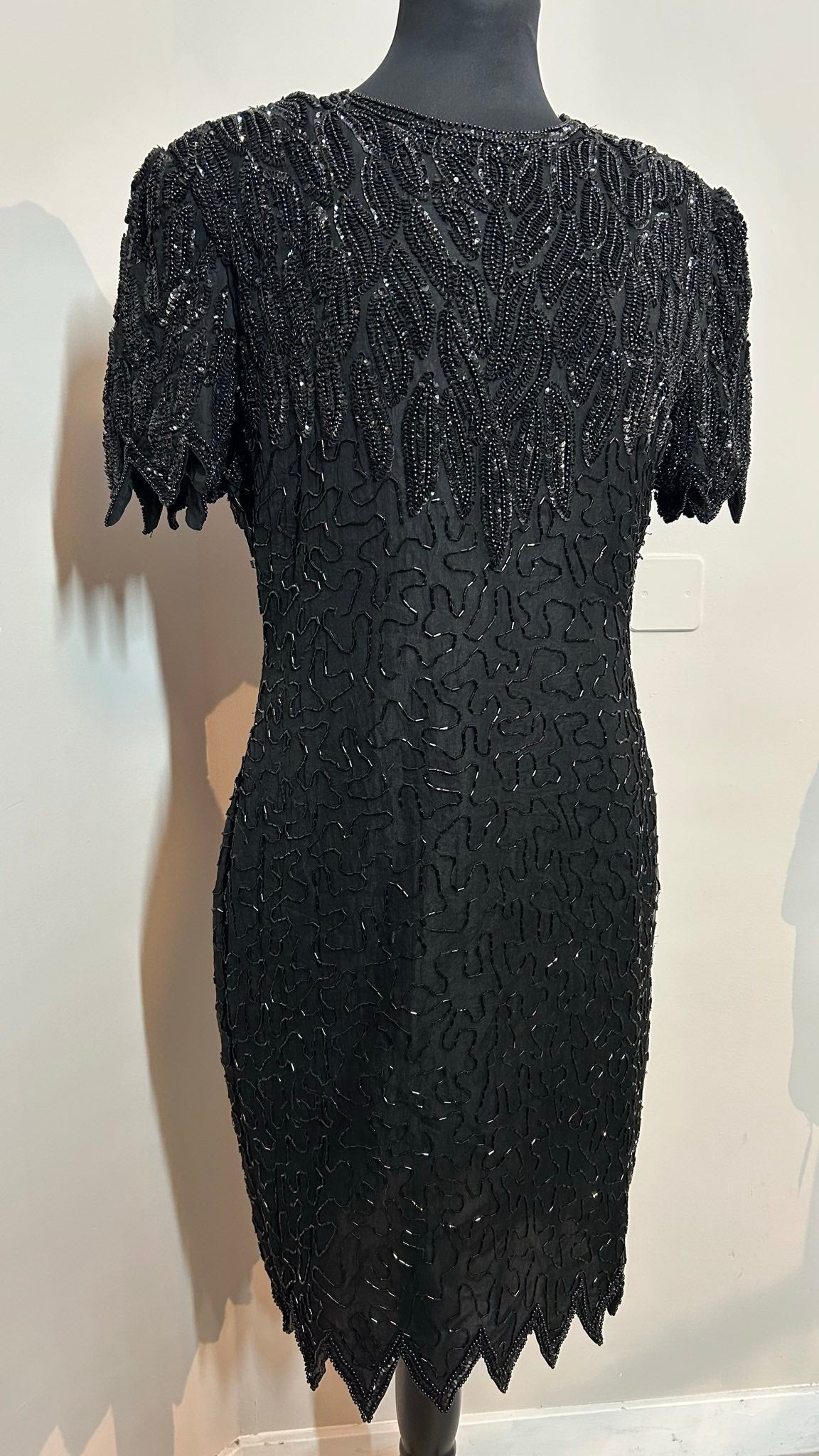 Jurk zwart pailetten | Zijde | L