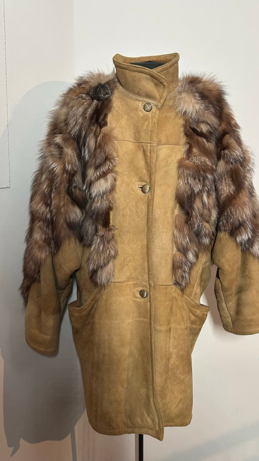 Jas bont / suede / gevoerd | Jaren 80 | L