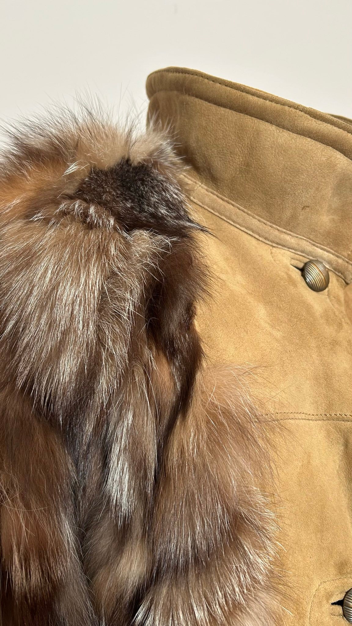 Jas bont / suede / gevoerd | Jaren 80 | L