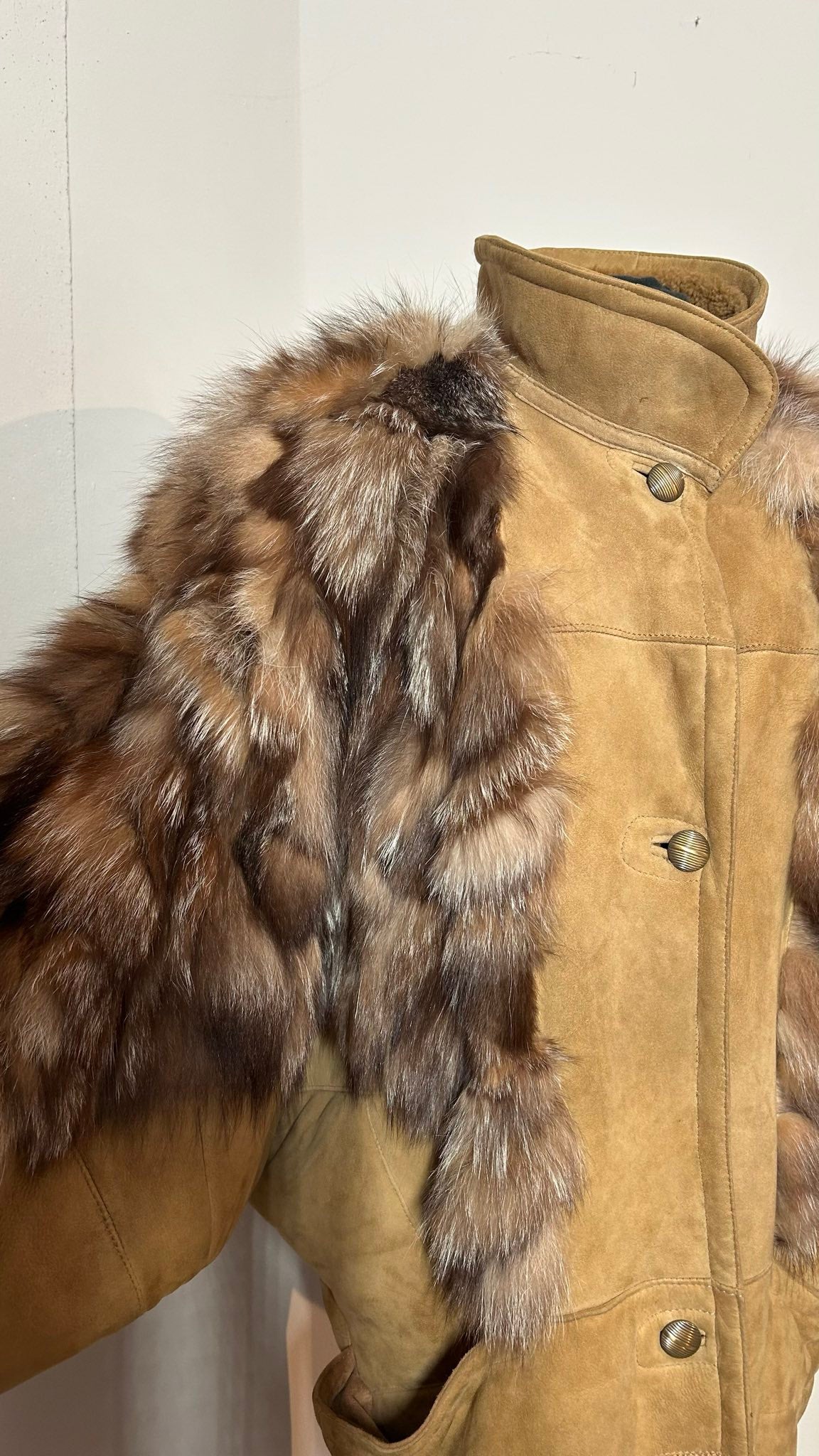 Jas bont / suede / gevoerd | Jaren 80 | L